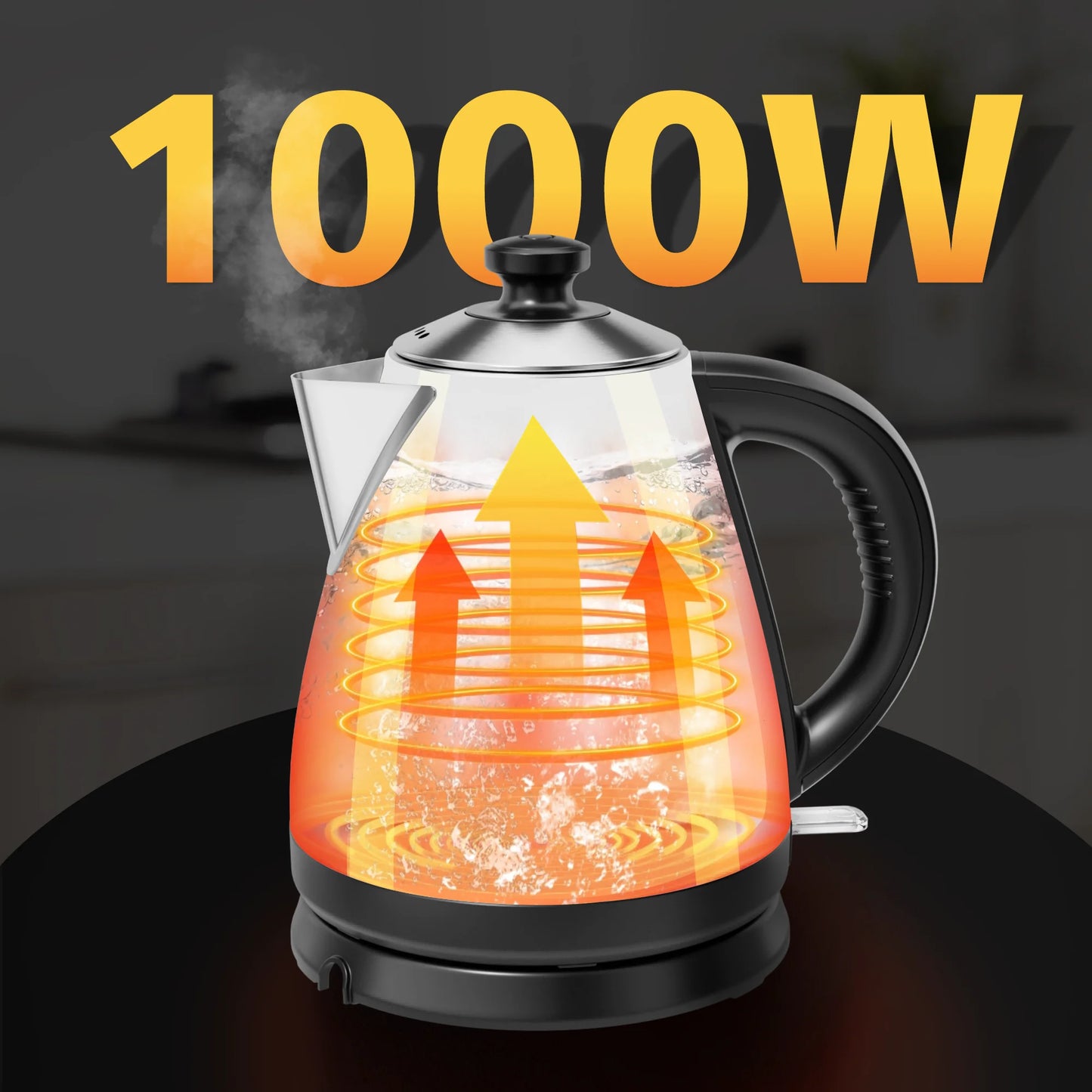A 3 Strand Cord Electric Tea Kettle Stainless Steel