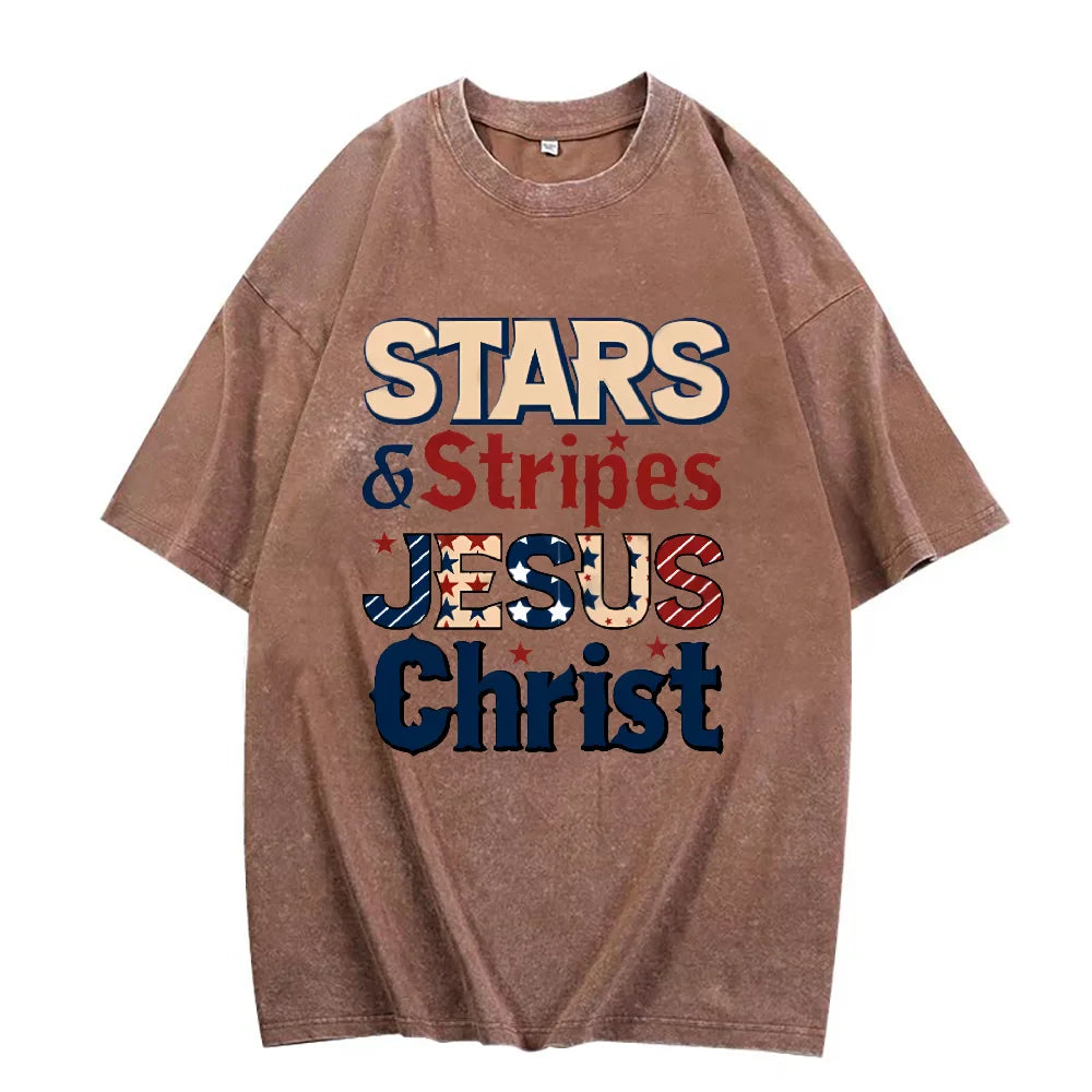 Clothing Stars and Stripes Jesus Christ Independence Day Tee