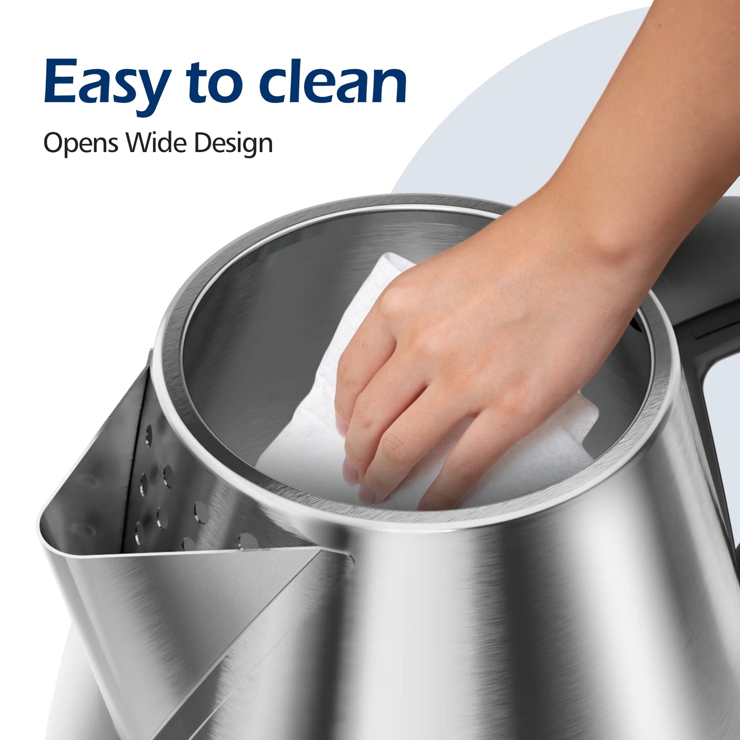 A 3 Strand Cord Electric Tea Kettle Stainless Steel