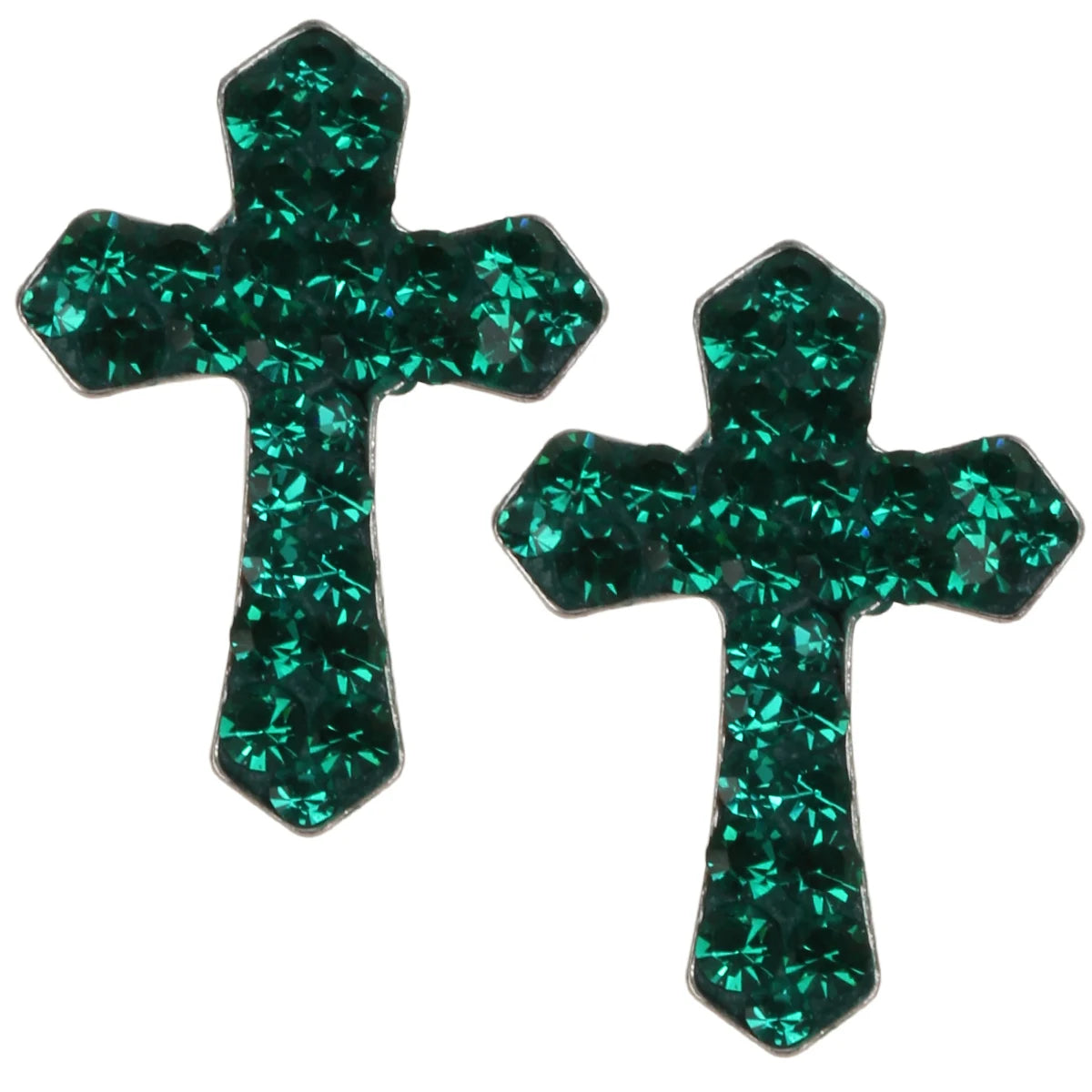 A 3 Strand Cord 925 Sterling Silver Cross Stud Earrings