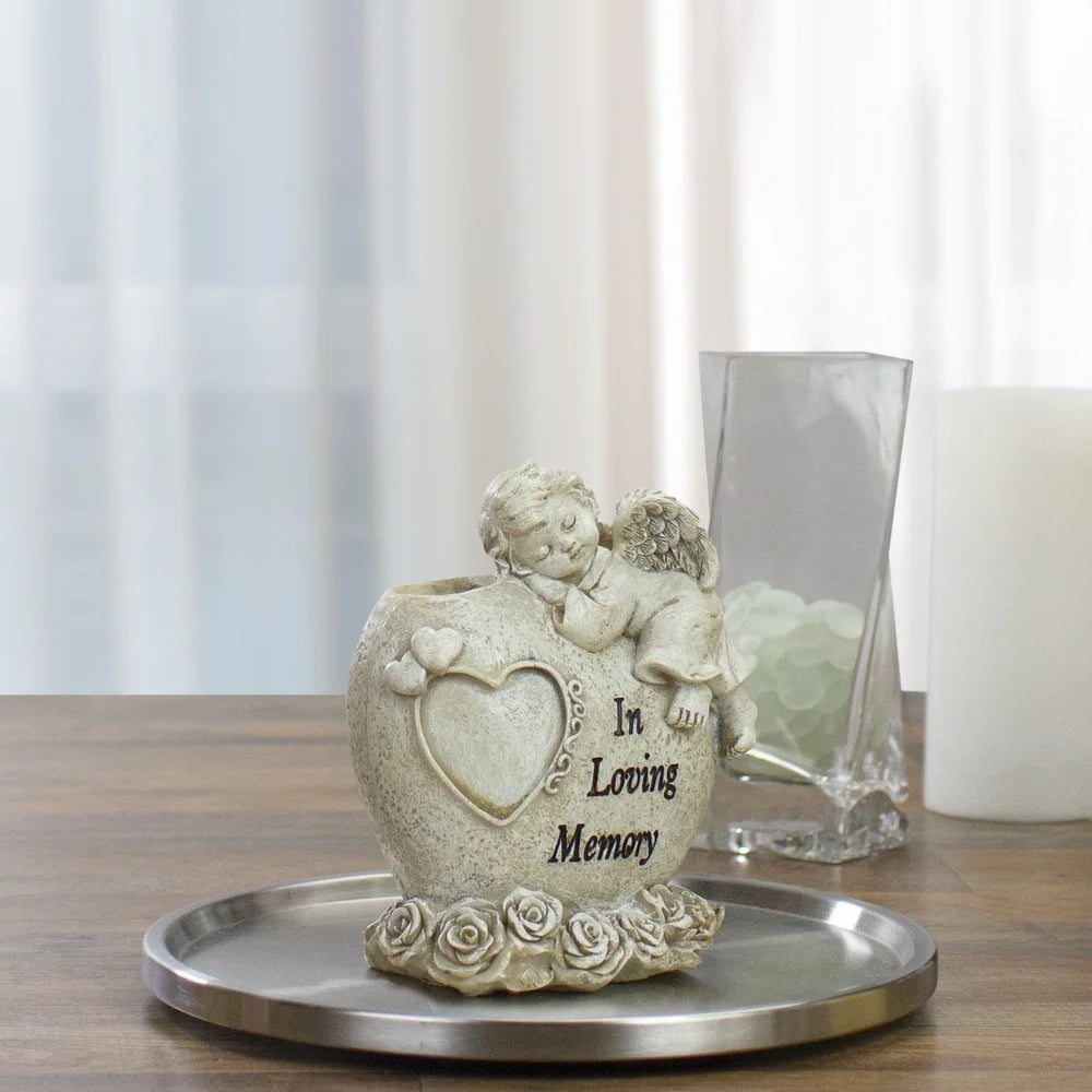 A 3 Strand Cord Angel Garden Statue In Loving Memory
