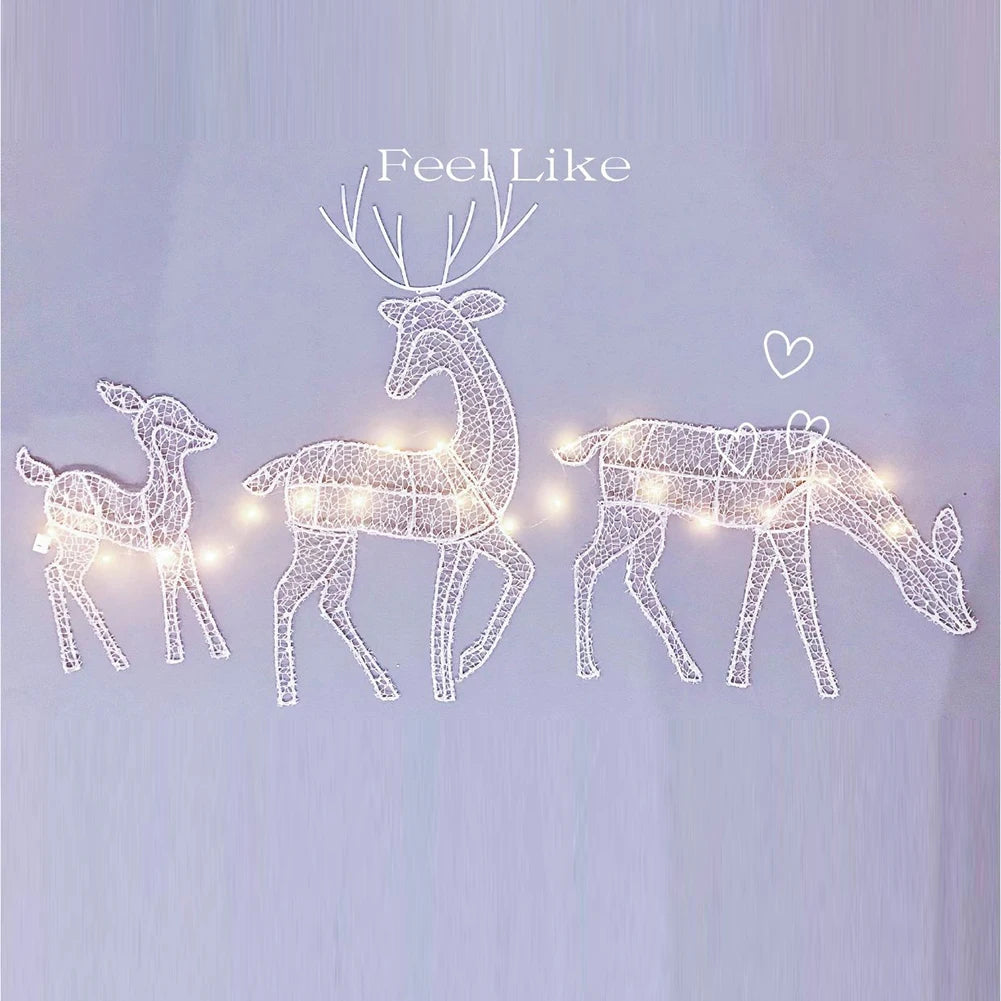 Alloet DIY Reindeer Ornaments Battery Powered Yard Decor