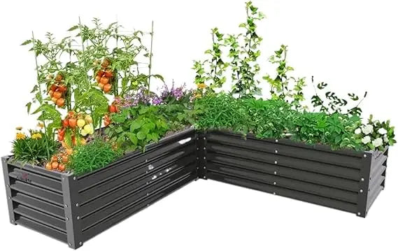 Hign-concerned L Shaped Galvanized Garden Bed Planter