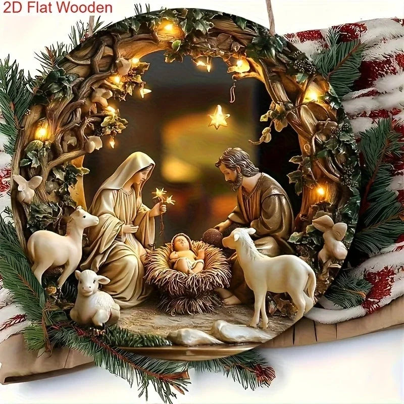 CIFBUY Metal Christmas Circular Wall And Door Decoration For Church