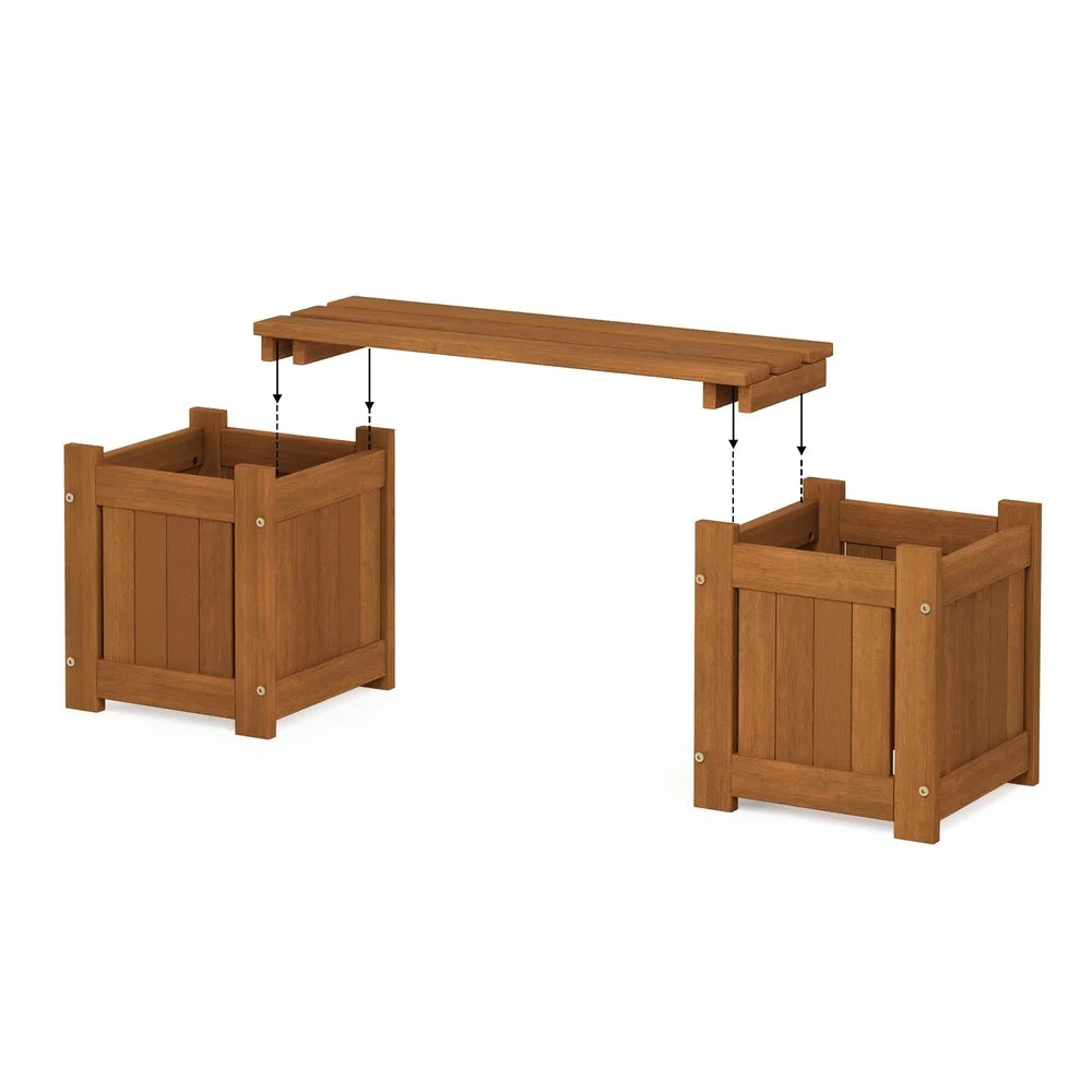 XMSJ Tioman Hardwood Mini Planter Box Outdoor Garden