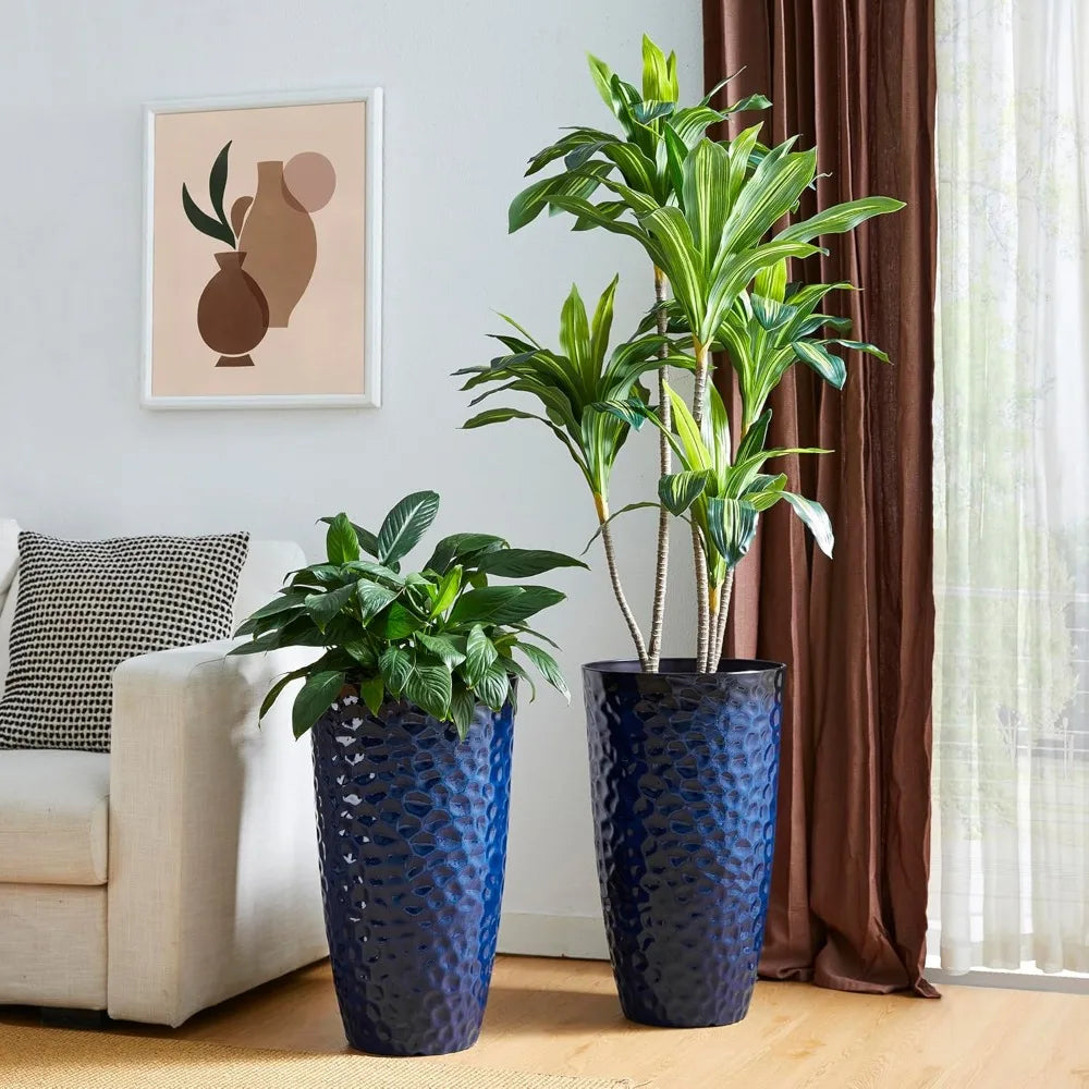 A 3 Strand Cord Modern Planter Duo With Honeycomb Texture