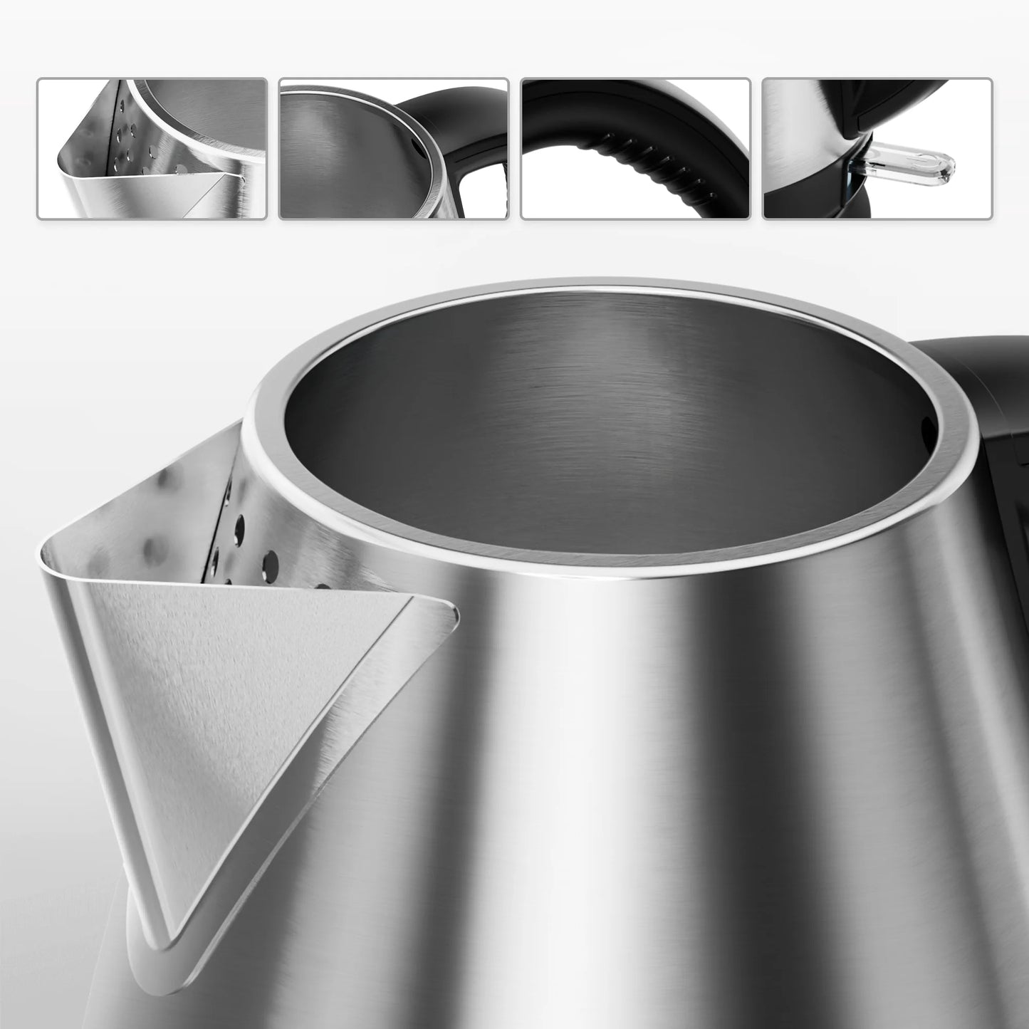 A 3 Strand Cord Electric Tea Kettle Stainless Steel