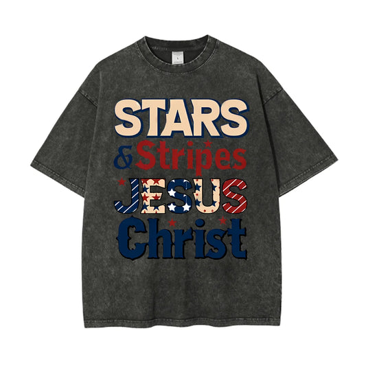 Clothing Stars and Stripes Jesus Christ Independence Day Tee