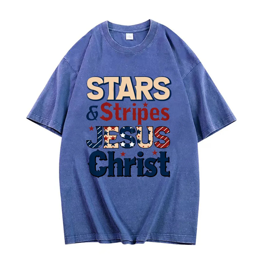 Clothing Stars and Stripes Jesus Christ Independence Day Tee