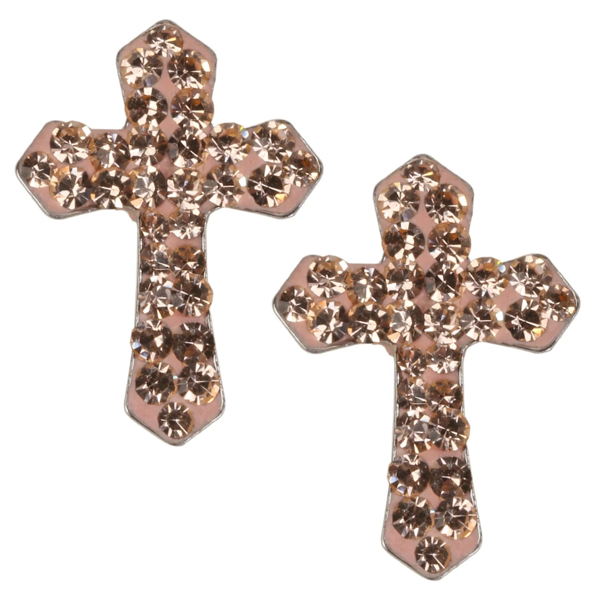 A 3 Strand Cord 925 Sterling Silver Cross Stud Earrings