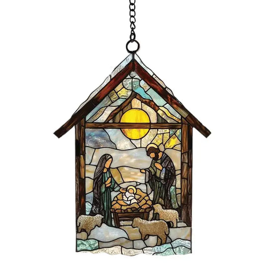 A 3 Strand Cord Nativity Sun Catchers Religious Ornaments