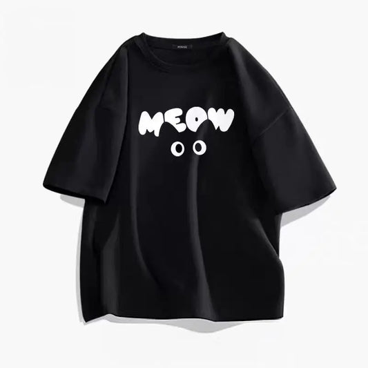 Craft of Weaving Cotton Short Sleeve T Shirt Kitten Print