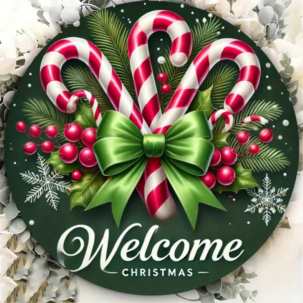 A 3 Strand Cord Candy Cane Welcome Sign Rust Resistant