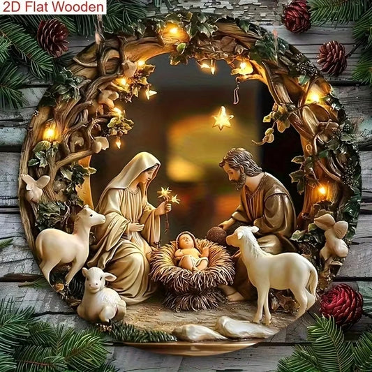 CIFBUY Metal Christmas Circular Wall And Door Decoration For Church