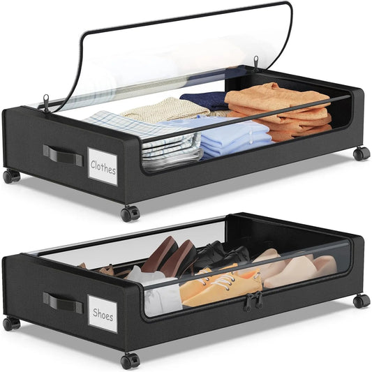 A 3 Strand Cord Under Bed Storage With Wheels Capacity