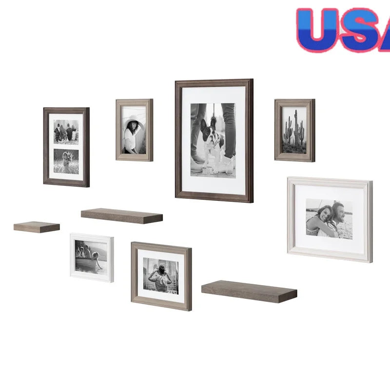 A 3 Strand Cord Farmhouse Gallery Wall Frame And Shelf