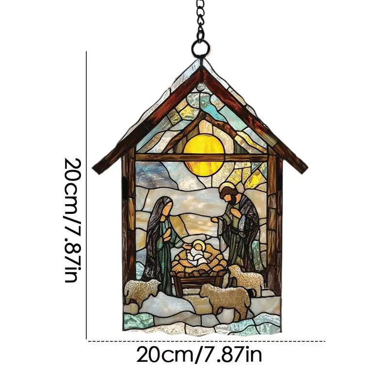 A 3 Strand Cord Nativity Sun Catchers Religious Ornaments