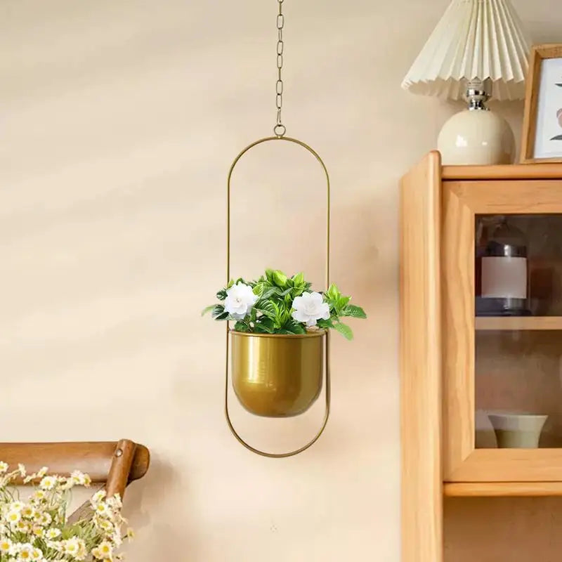 A 3 Strand Cord Metal Ceiling Plant Pot Hanging Planter
