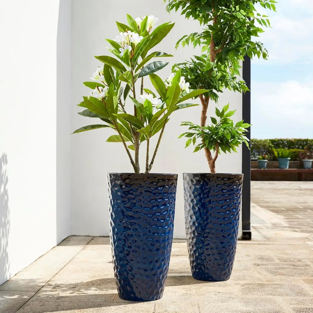 A 3 Strand Cord Modern Planter Duo With Honeycomb Texture
