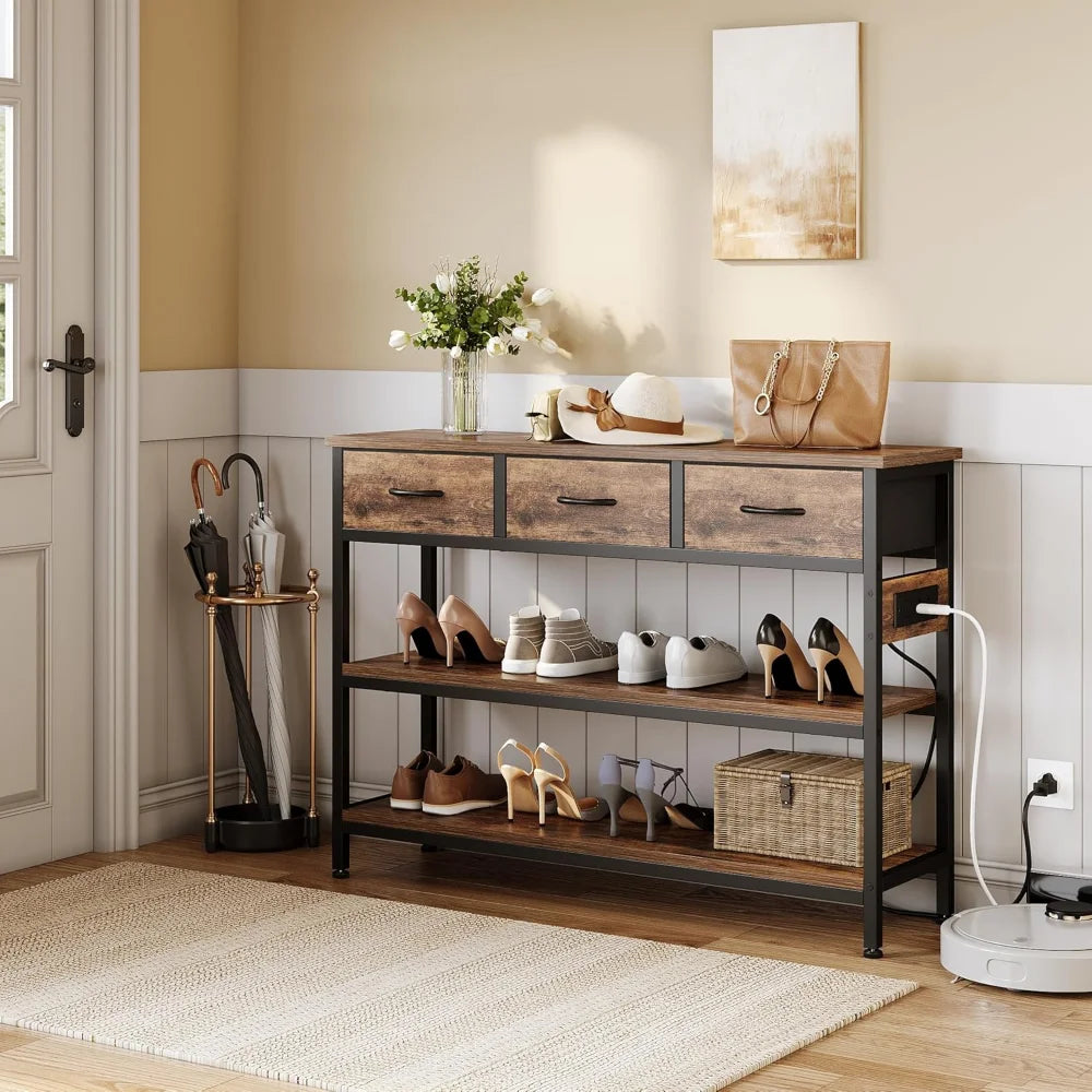 A 3 Strand Cord Entryway Table With USBOutlets Pro