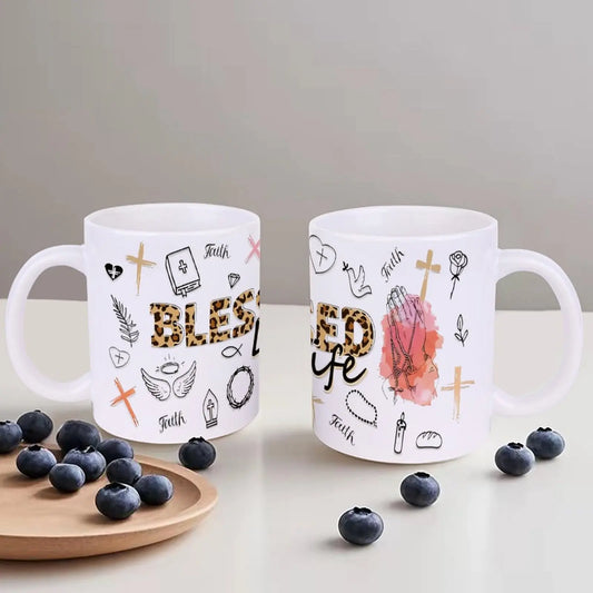 A 3 Strand Cord Blessed Life Ceramic Mug Bible Verse