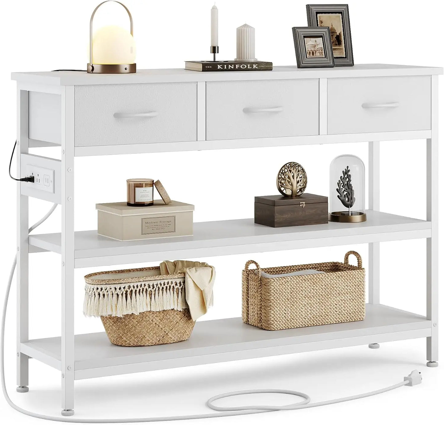 A 3 Strand Cord Entryway Table With USBOutlets Pro