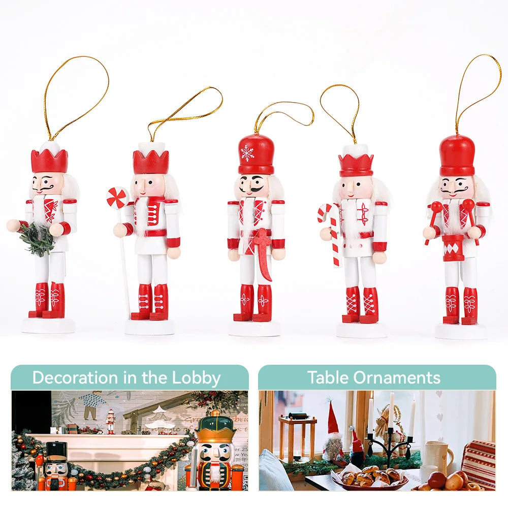 A 3 Strand Cord Nutcracker Walnut Soldier Pendant Set