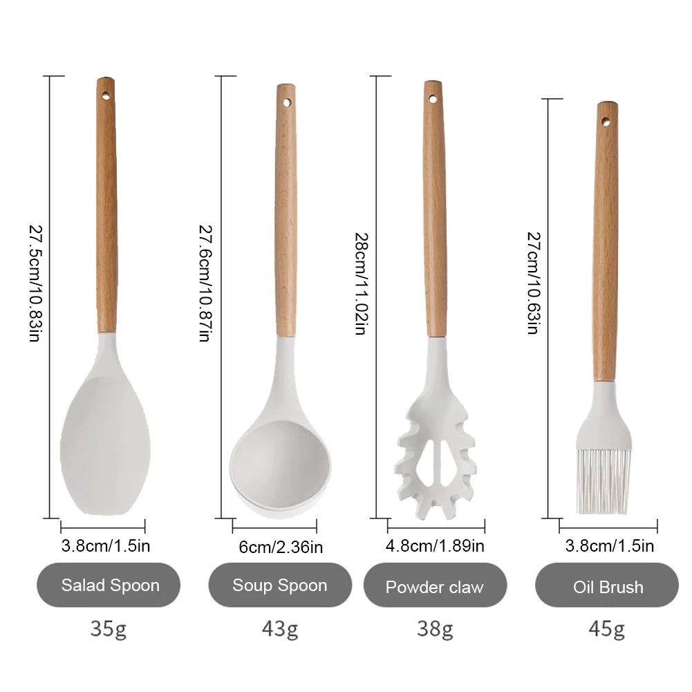 Shunmaii 12Pcs Silicone Kitchen Utensil Set Spatula