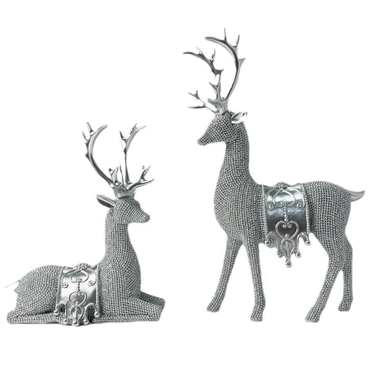 VAKIND Christmas Reindeer Statue Set Resin Figurines Decor