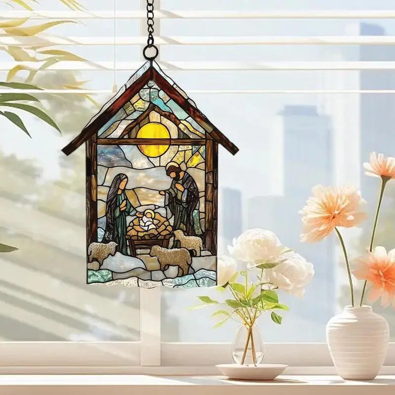 A 3 Strand Cord Nativity Sun Catchers Religious Ornaments