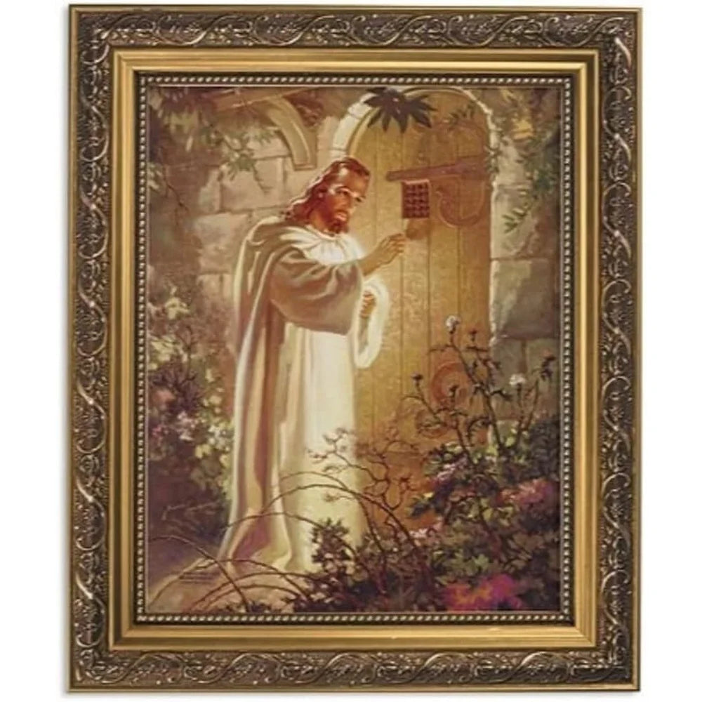 DUTRIEUX Inspirational Christian Art Framed Sallman Christ At Heart's Door