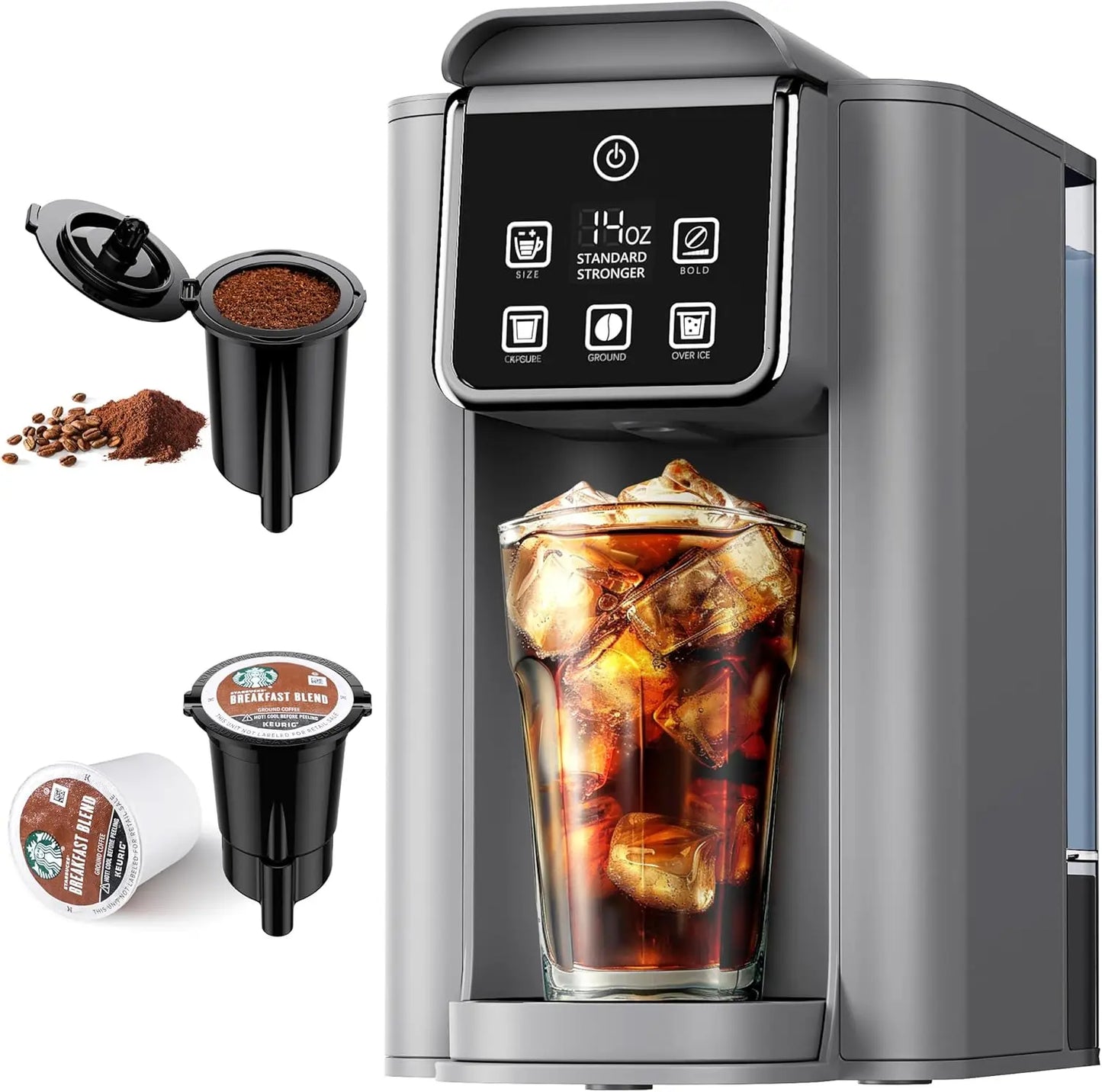 A 3 Strand Cord Iosn Iced Coffee Maker Bold Setting