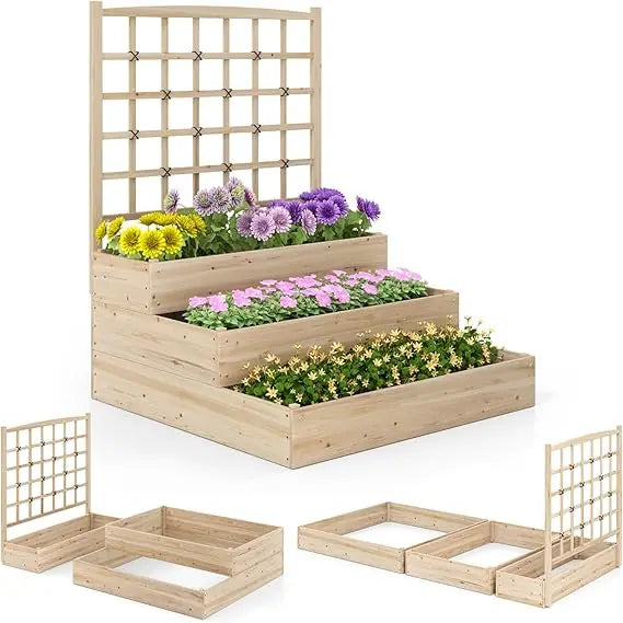 A 3 Strand Cord HappyGrill 3 Tier Raised GardenBed Planter