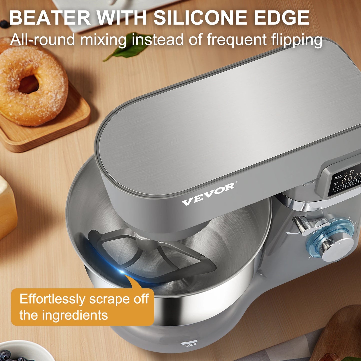 VEVOR Stand Mixer For Dough With LCD Screen 6 Speeds