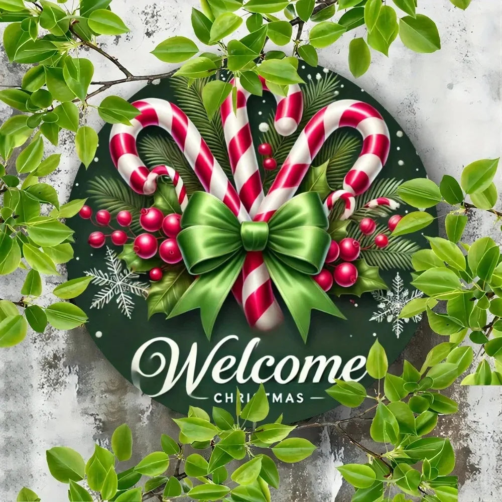 A 3 Strand Cord Candy Cane Welcome Sign Rust Resistant