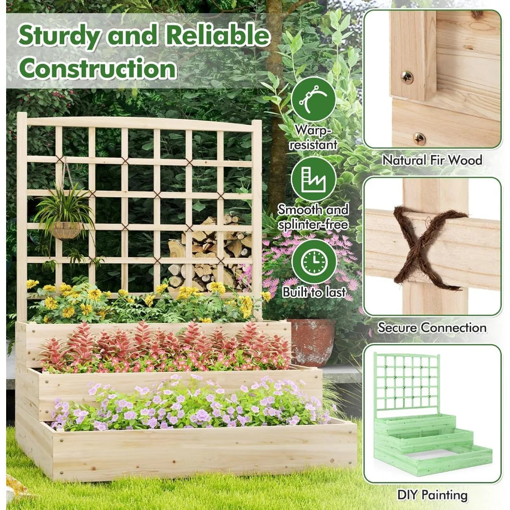 A 3 Strand Cord HappyGrill 3 Tier Raised GardenBed Planter