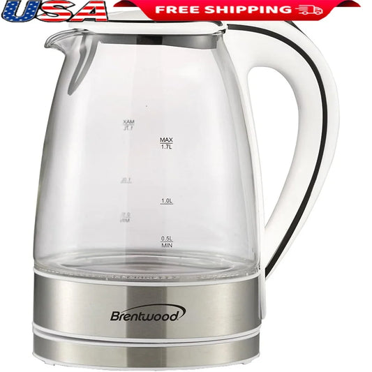 XMSJ Cordless Glass Electric Kettle With Removable Filter