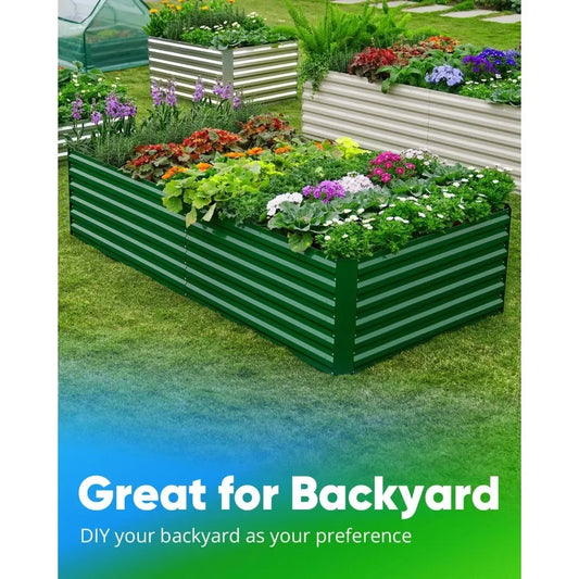 Hign-concerned Galvanized Raised Garden Bed With Tomato Cage Set