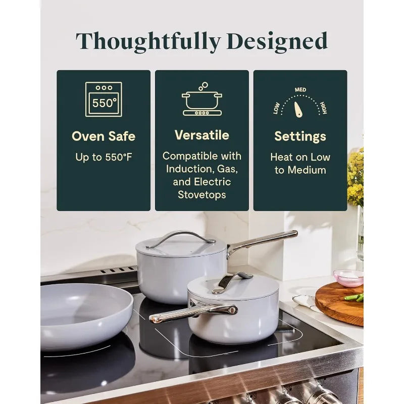 A 3 Strand Cord Caraway Nonstick Ceramic Cookware Set