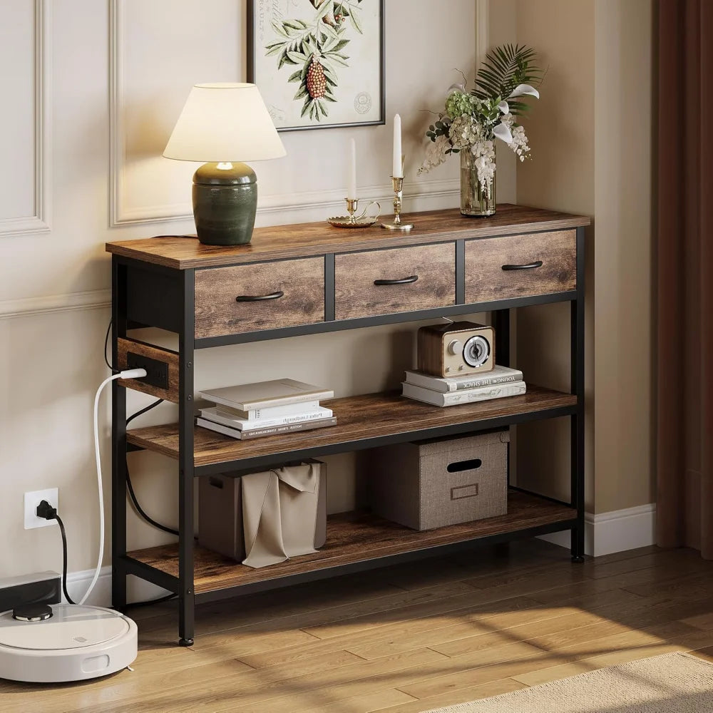 A 3 Strand Cord Entryway Table With USBOutlets Pro