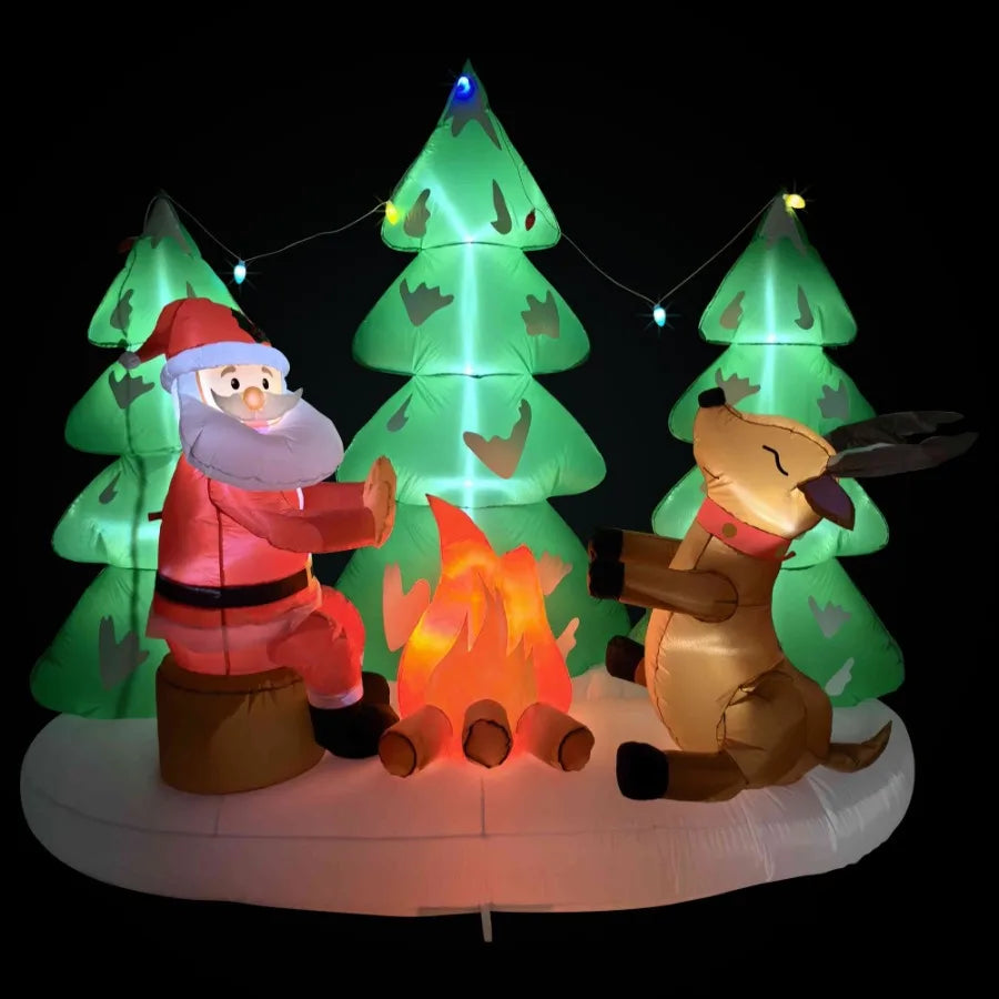 Hign Concerned Outdoor Christmas Inflatable Santa Reindeer