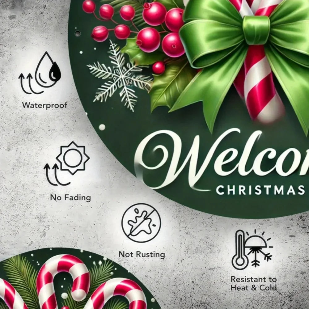 A 3 Strand Cord Candy Cane Welcome Sign Rust Resistant