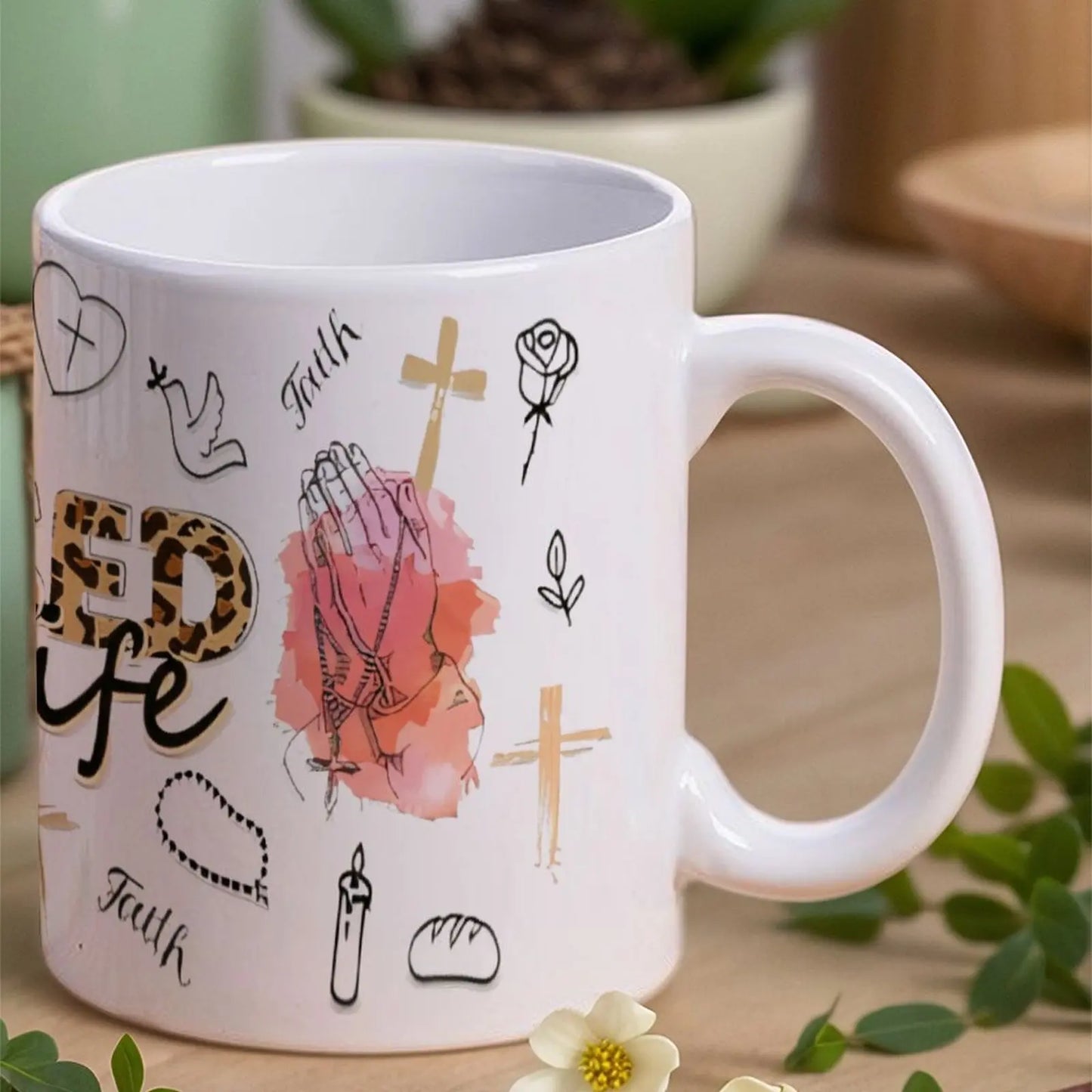 A 3 Strand Cord Blessed Life Ceramic Mug Bible Verse