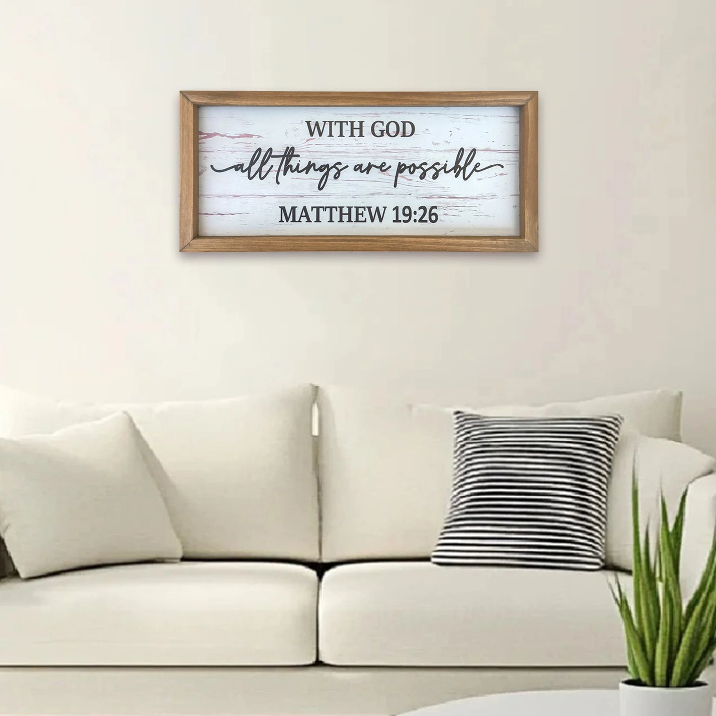 Hign Concerned Wood Wall Art Sign Trust In God Plaque