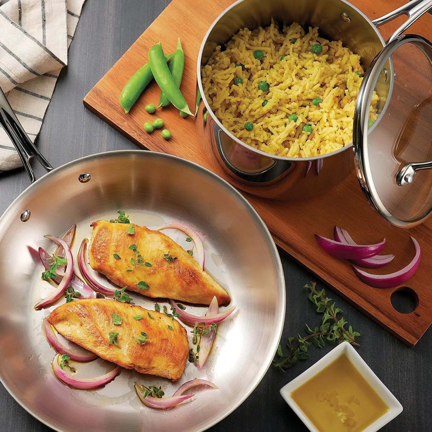 A 3 Strand Cord Tri Ply Stainless Steel Cookware Set