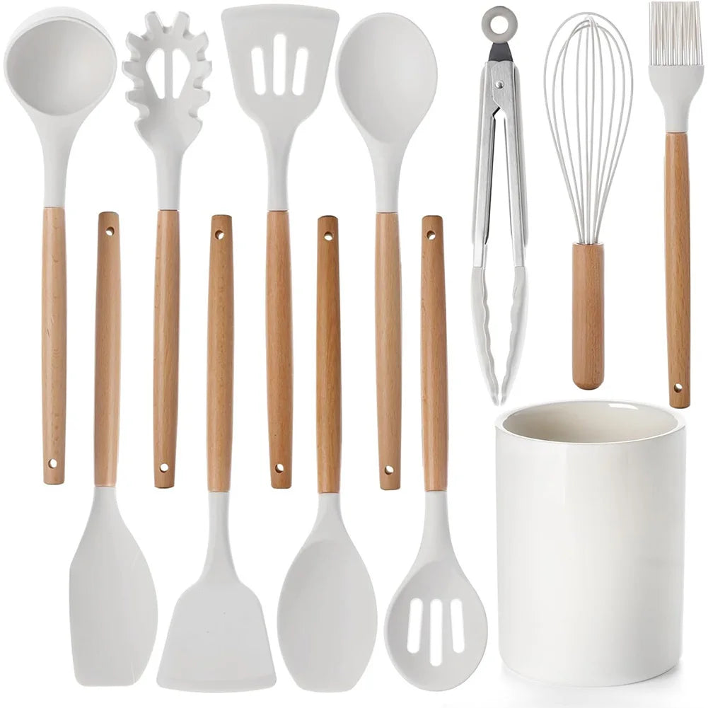 Shunmaii 12Pcs Silicone Kitchen Utensil Set Spatula