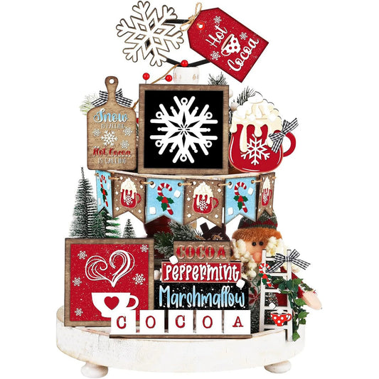 A 3 Strand Cord Christmas Tiered Tray Ornaments Garland