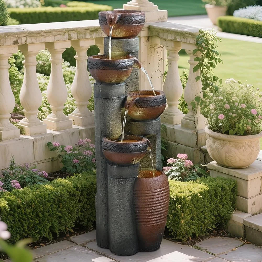 Five Tier Outdoor Water Fountain For Garden Patio Decor