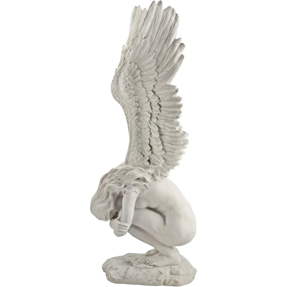 A 3 Strand Cord Remembrance Angel Garden Statue Cast Stone