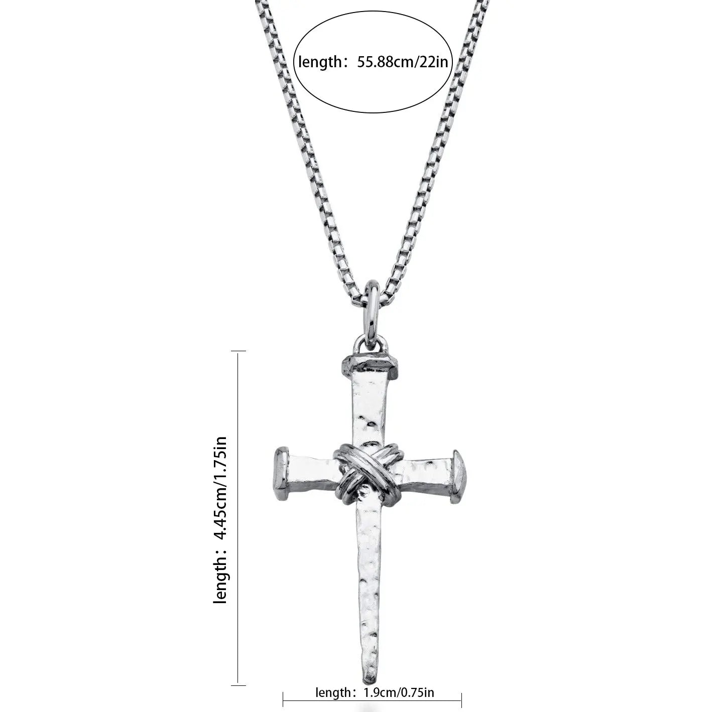 A 3 Strand Cord Italian Rope Wrap Nail Cross 925 Pendant